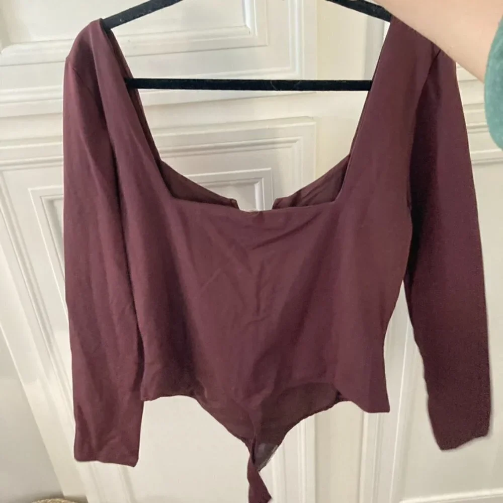 NWT Intimately Free People Stars Aligned V-Wire Bodysuit Bitter Chocolate Sz M